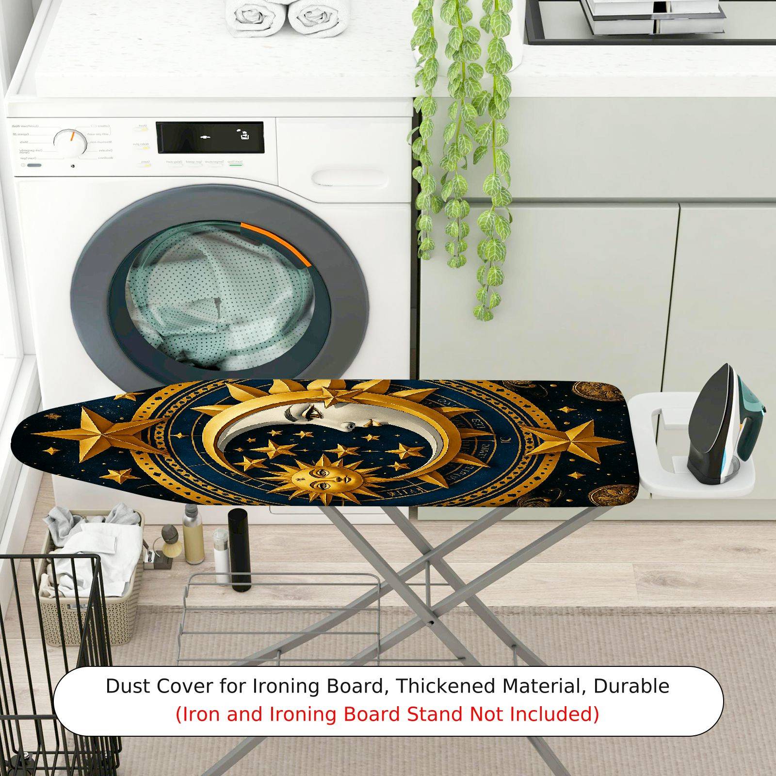 1-Piece Sun Moon Stars Celestial  Ironing Board Cover, Universal Size, Without Board