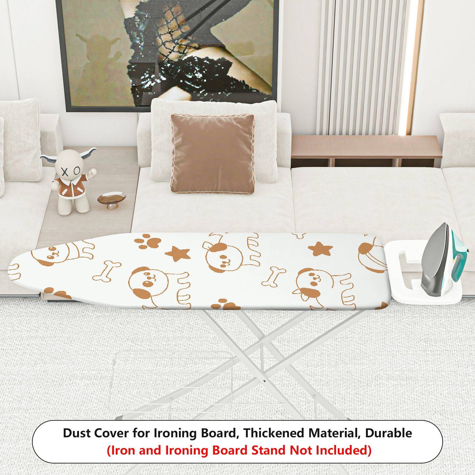 1-Piece Cute Dog Paws Bones  Ironing Board Cover, Universal Size, Without Board