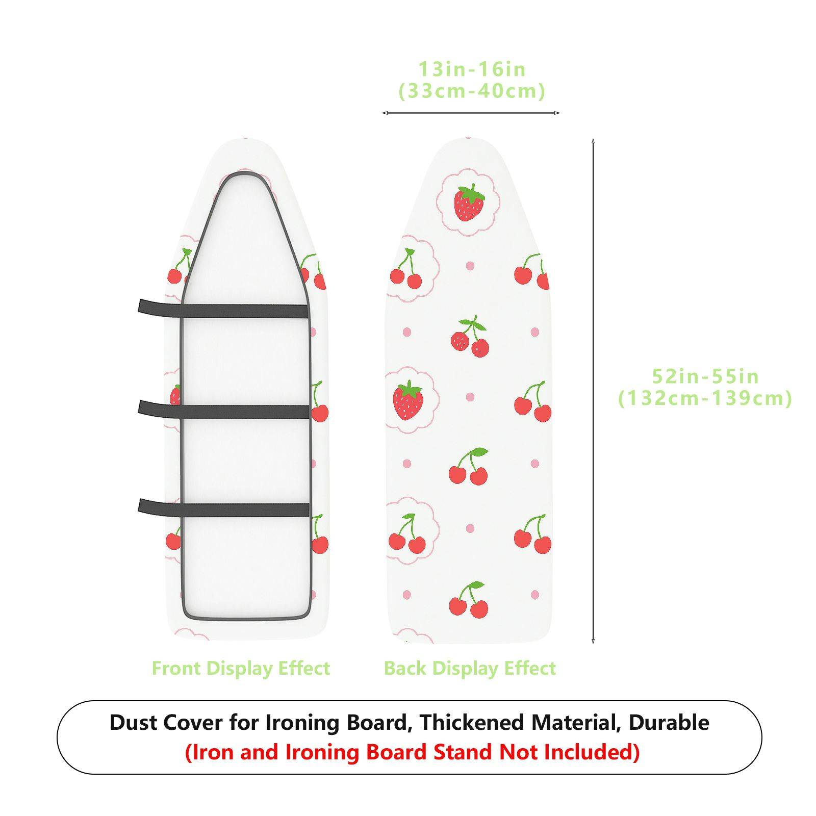1-Piece Strawberry Cherry Polka Dot  Ironing Board Cover, Universal Size, Without Board