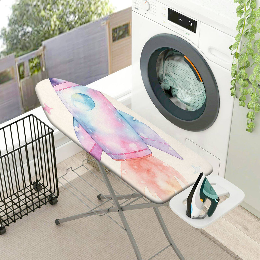 1-Piece Rocket Space Stars  Ironing Board Cover, Universal Size, Without Board