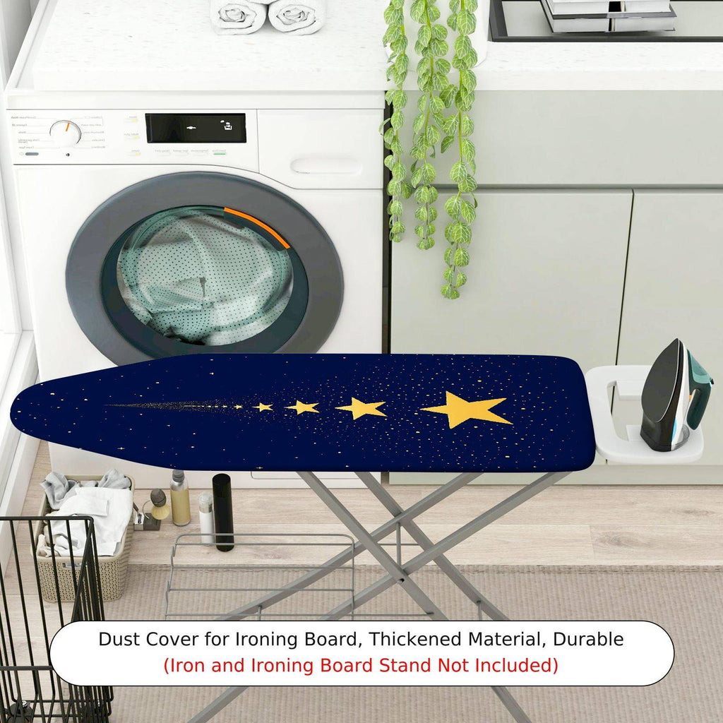 1-Piece Starry Night Blue Gold Starry Sky  Ironing Board Cover, Universal Size, Without Board