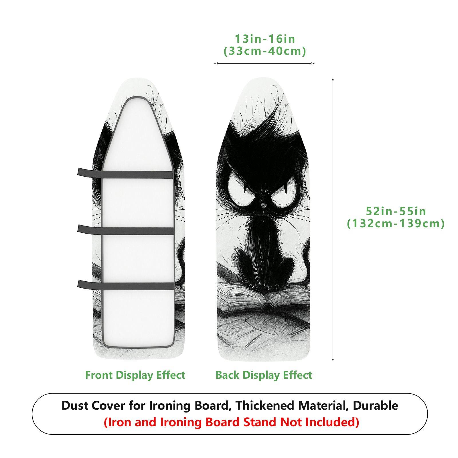 1-Piece Sketch Cat Feline Art  Ironing Board Cover, Universal Size, Without Board