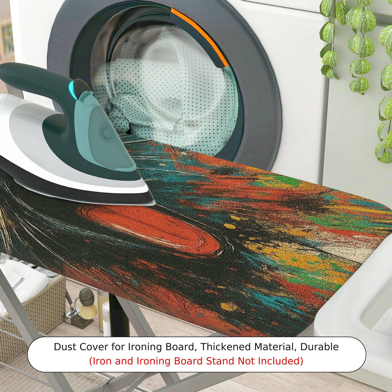 1-Piece Cat Art Colorful Abstract  Ironing Board Cover, Universal Size, Without Board