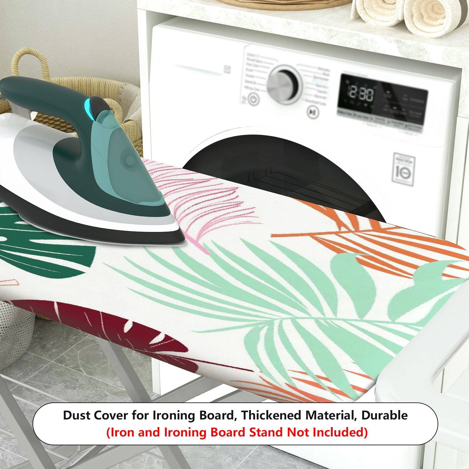 1-Piece Tropical Leaves Floral Nature  Ironing Board Cover, Universal Size, Without Board