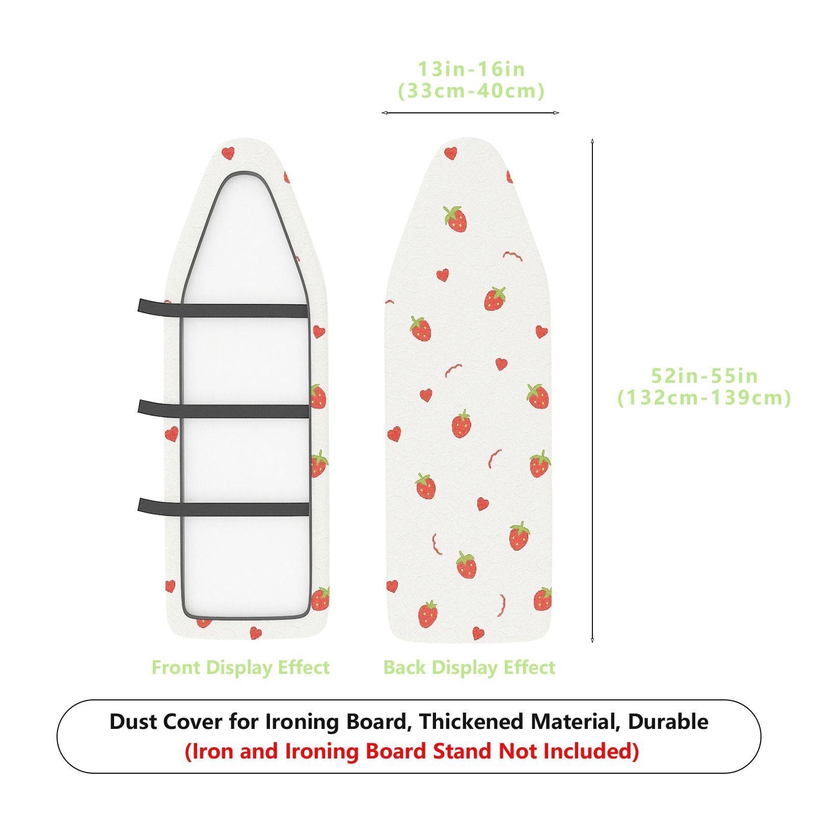 1-Piece Strawberry Heart Pattern Cute  Ironing Board Cover, Universal Size, Without Board