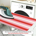 1-Piece Striped Red White Classic  Ironing Board Cover, Universal Size, Without Board