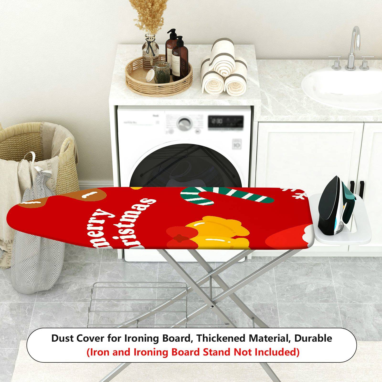 1-Piece Christmas Candy Bow  Ironing Board Cover, Universal Size, Without Board