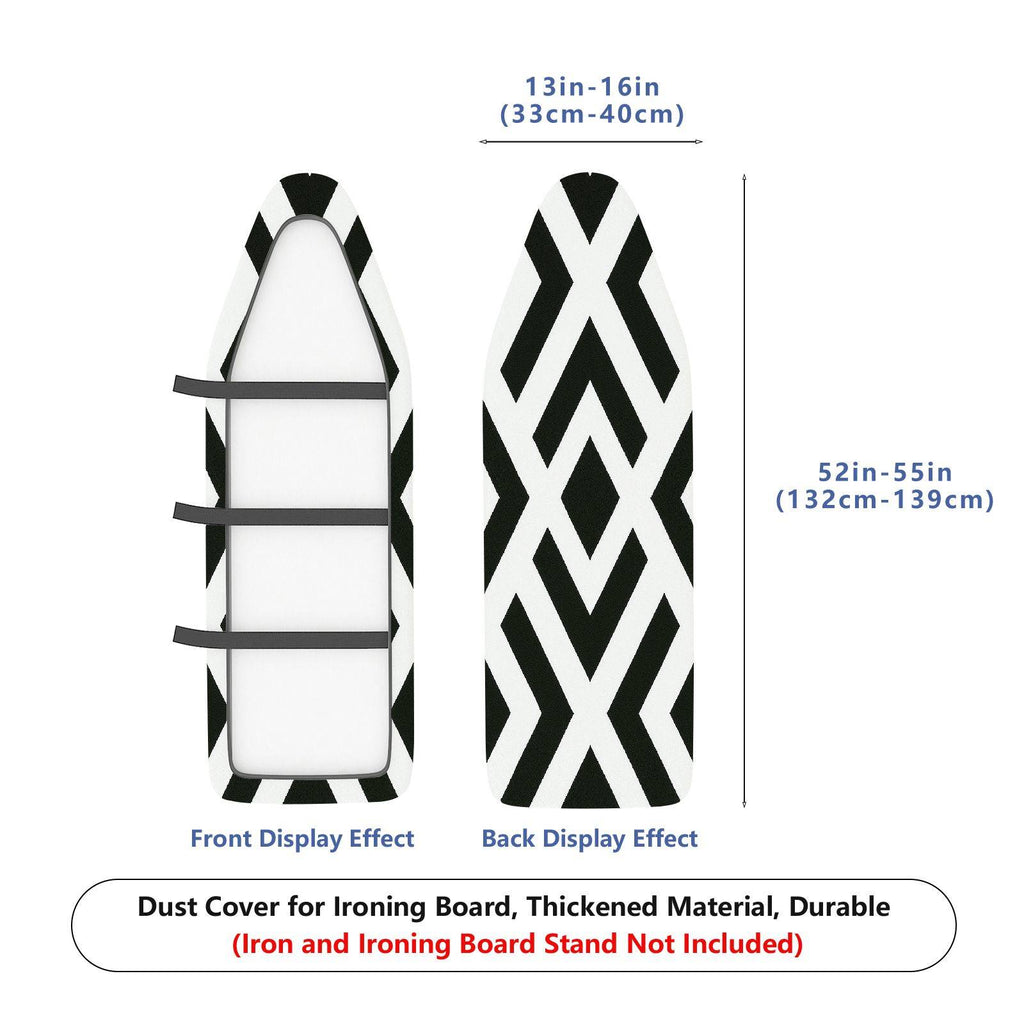 1-Piece Geometric Diamond Pattern Black and White  Ironing Board Cover, Universal Size, Without Board