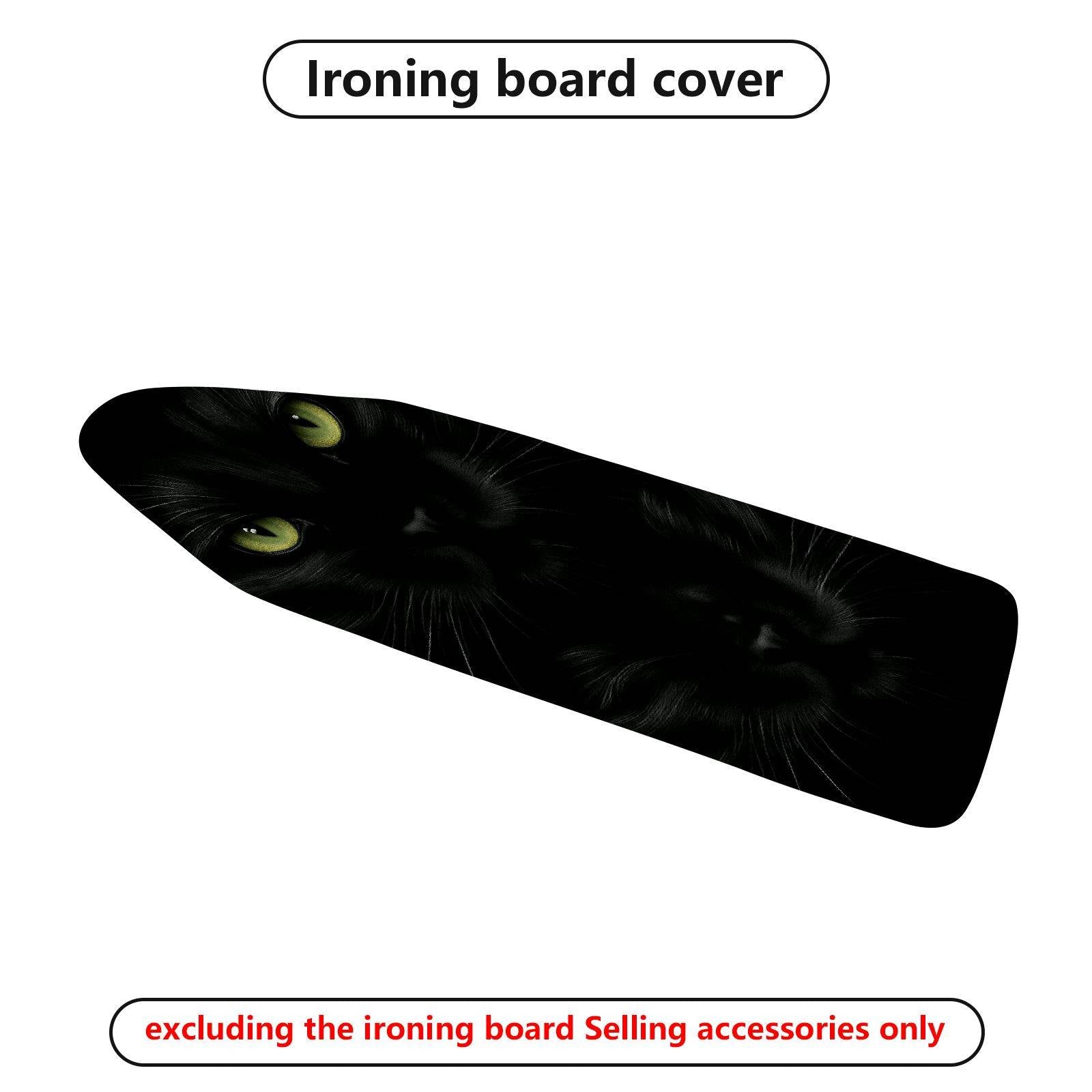 1-Piece Black Cat Halloween Eyes Mysterious  Ironing Board Cover, Universal Size, Without Board