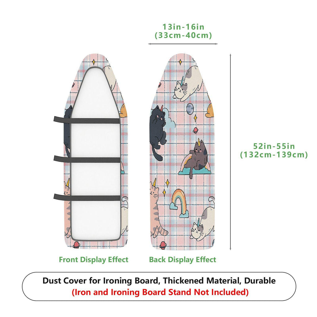 1-Piece Cat Unicorn Rainbow  Ironing Board Cover, Universal Size, Without Board