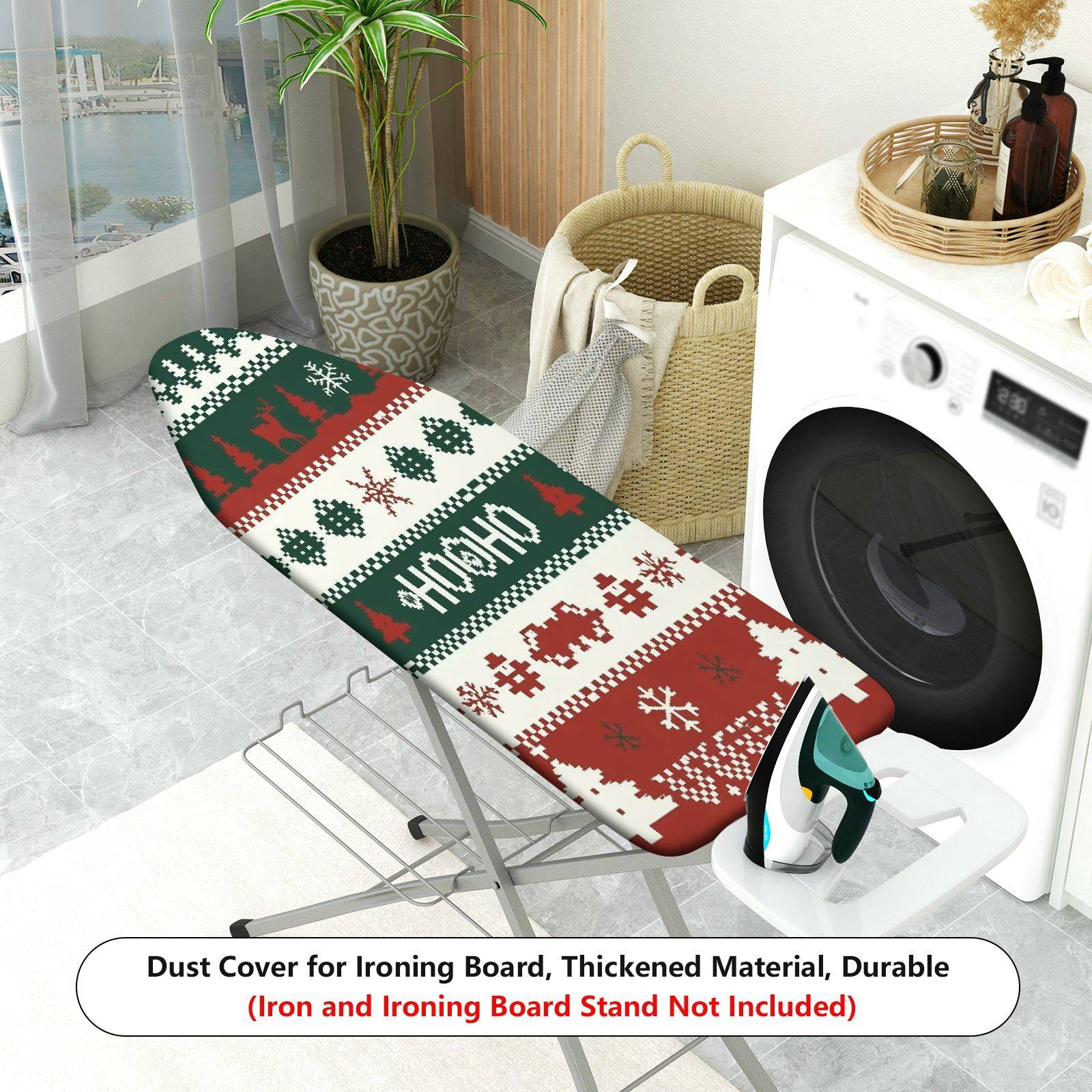 1-Piece Reindeer Christmas Snowflake  Ironing Board Cover, Universal Size, Without Board