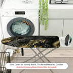 1-Piece Tropical Leaves Black Gold  Ironing Board Cover, Universal Size, Without Board