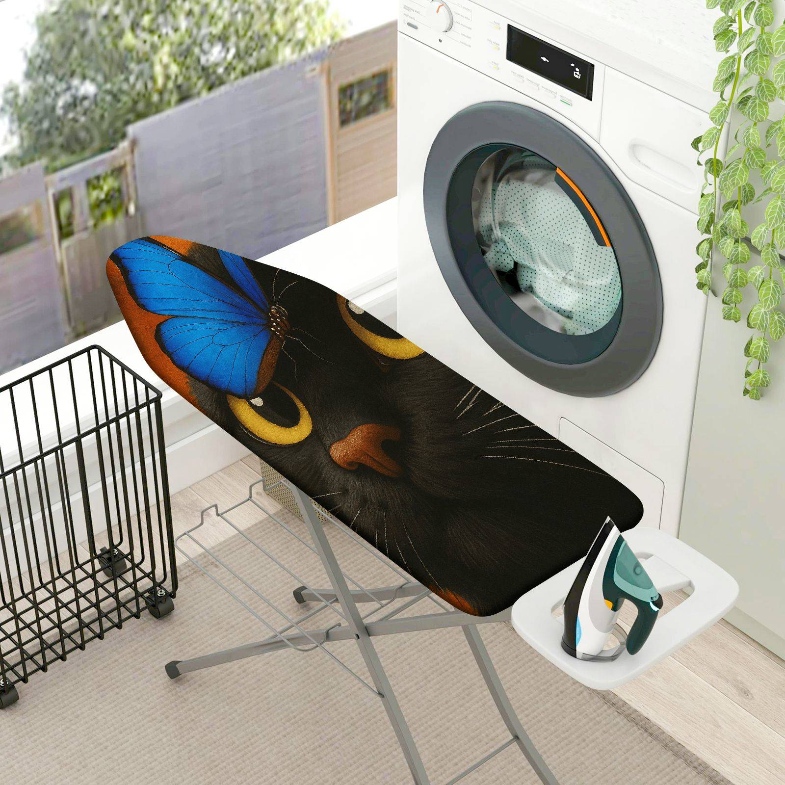 1-Piece Cat Butterfly Artistic  Ironing Board Cover, Universal Size, Without Board