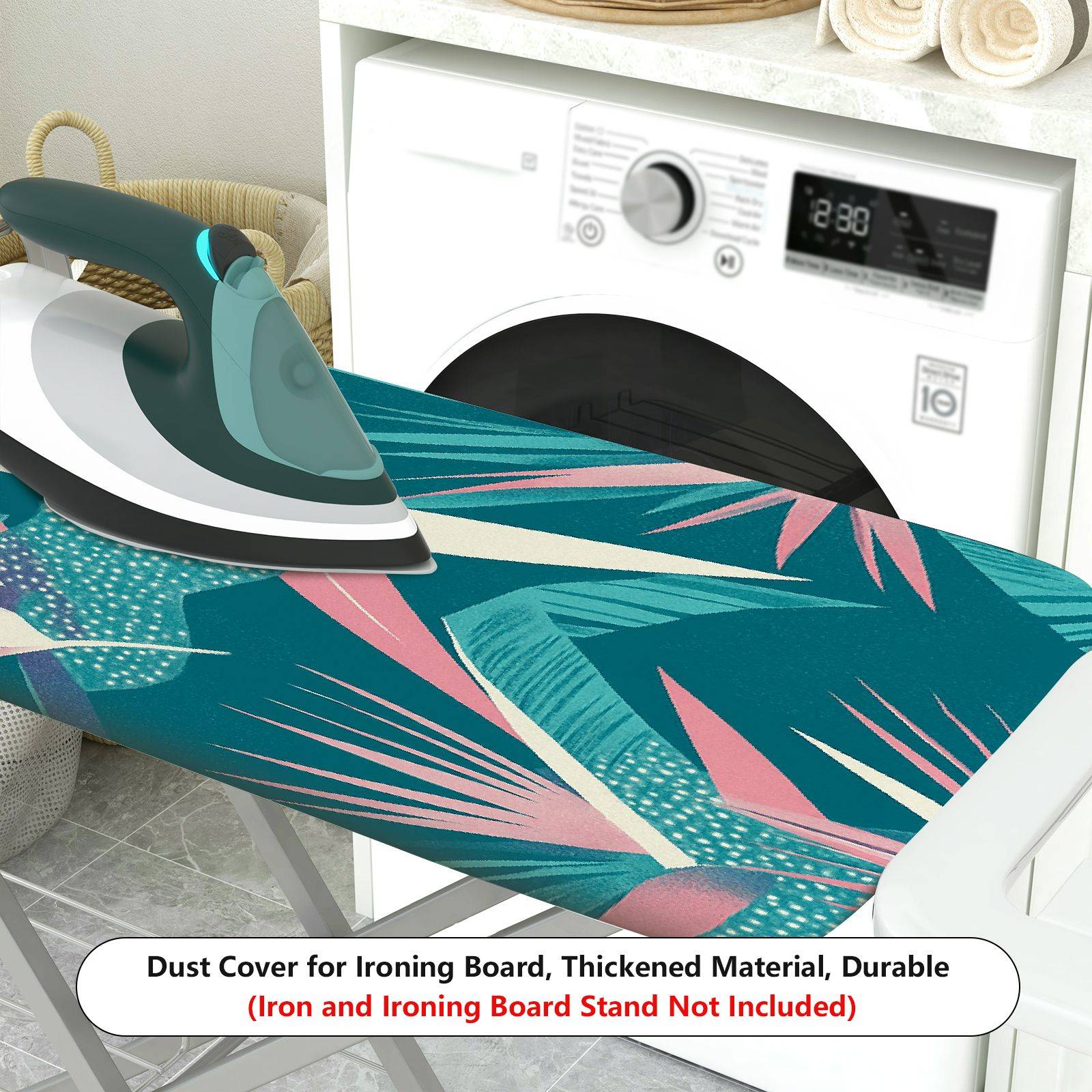 1-Piece Tropical Leaves Floral Pattern Decorative  Ironing Board Cover, Universal Size, Without Board