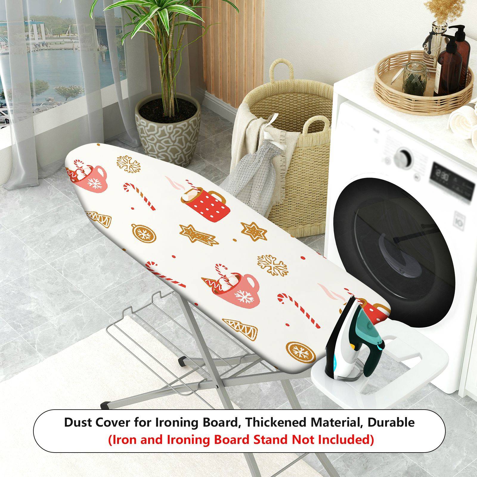 1-Piece Christmas Candy Mug Star  Ironing Board Cover, Universal Size, Without Board