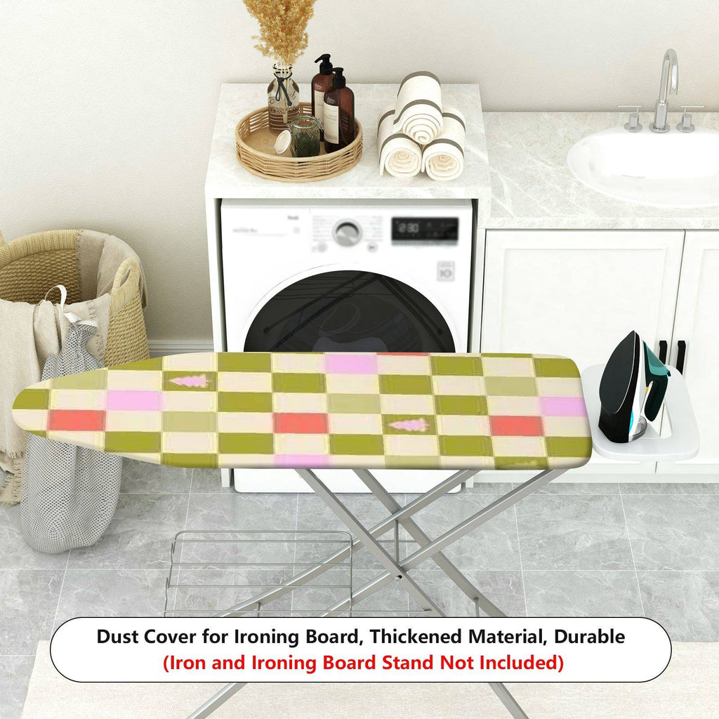1-Piece Checkered Colorful Christmas  Ironing Board Cover, Universal Size, Without Board