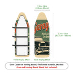 1-Piece Retro Car Garage Mechanic  Ironing Board Cover, Universal Size, Without Board
