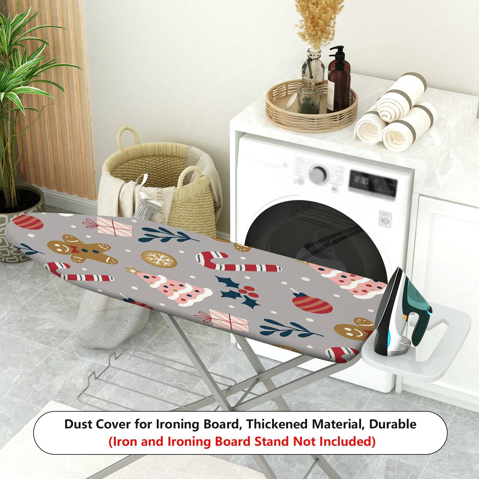 1-Piece Christmas Gingerbread Candy  Ironing Board Cover, Universal Size, Without Board