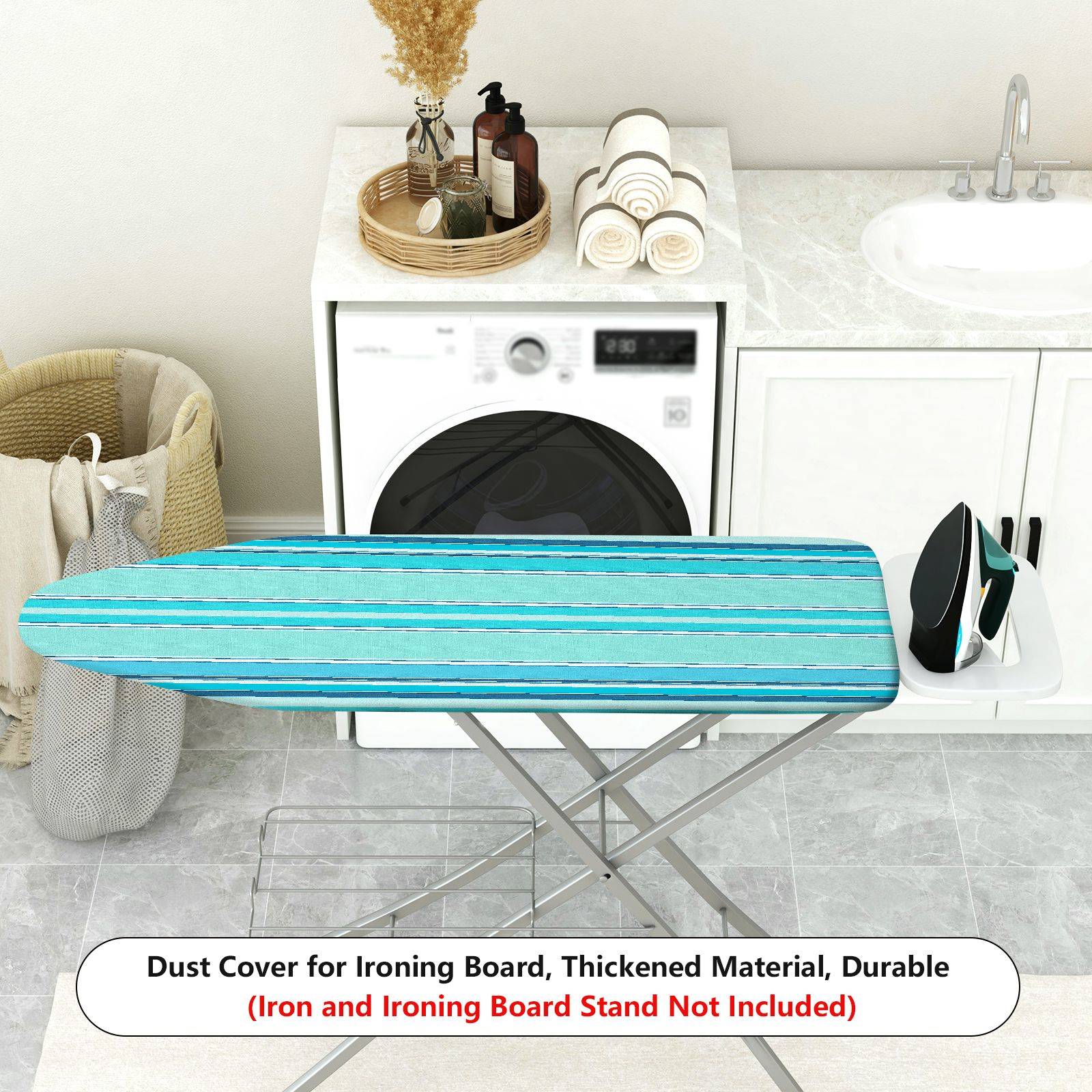 1-Piece Striped Pattern Blue Theme Household  Ironing Board Cover, Universal Size, Without Board