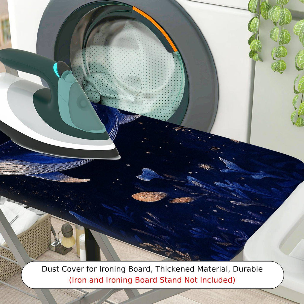 1-Piece Celestial Whale Starry Night Ocean  Ironing Board Cover, Universal Size, Without Board