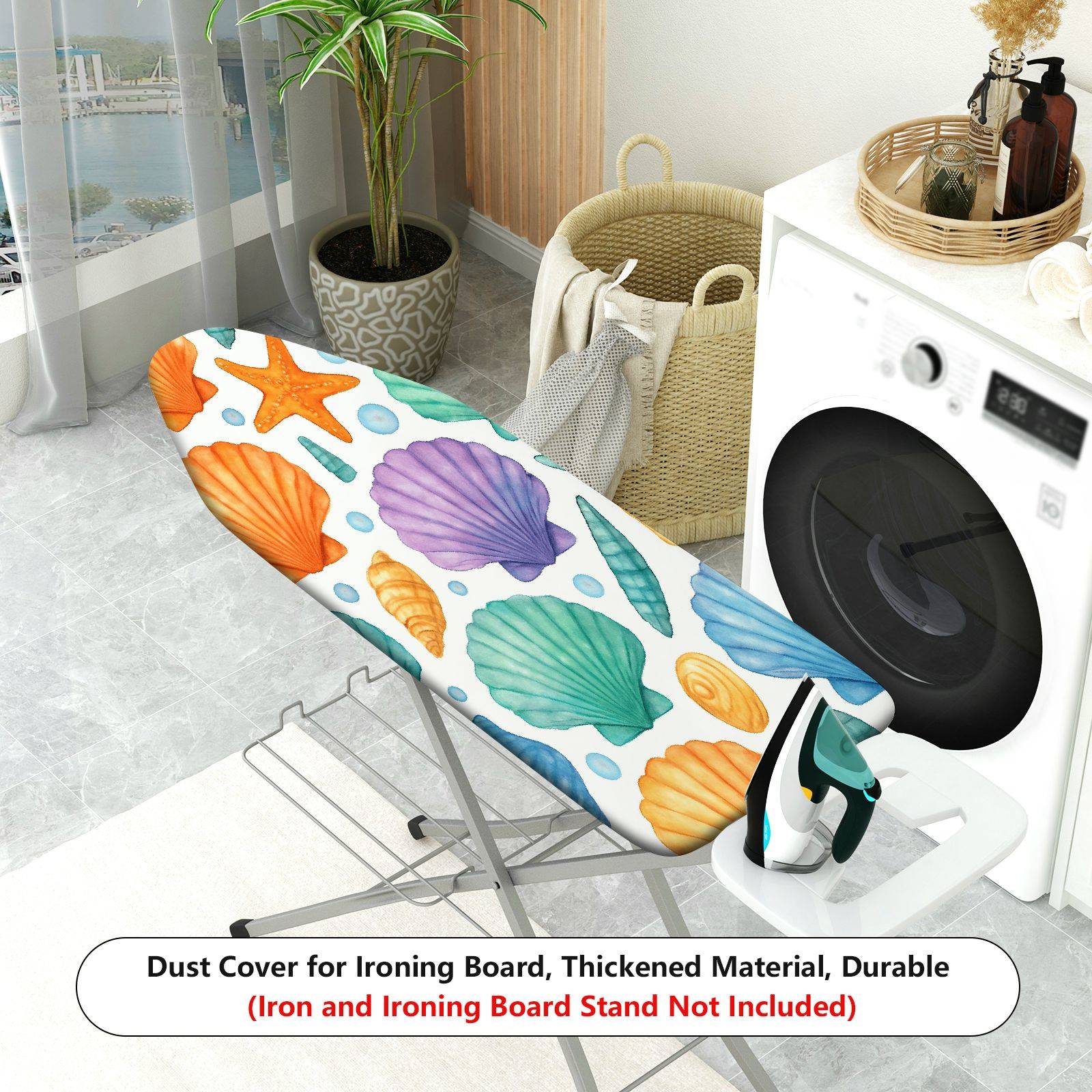 1-Piece Shell Starfish Seawater  Ironing Board Cover, Universal Size, Without Board