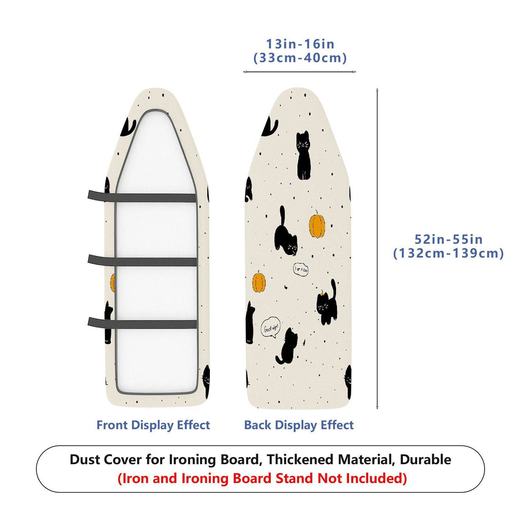 1-Piece Black Cat Pumpkin Halloween  Ironing Board Cover, Universal Size, Without Board