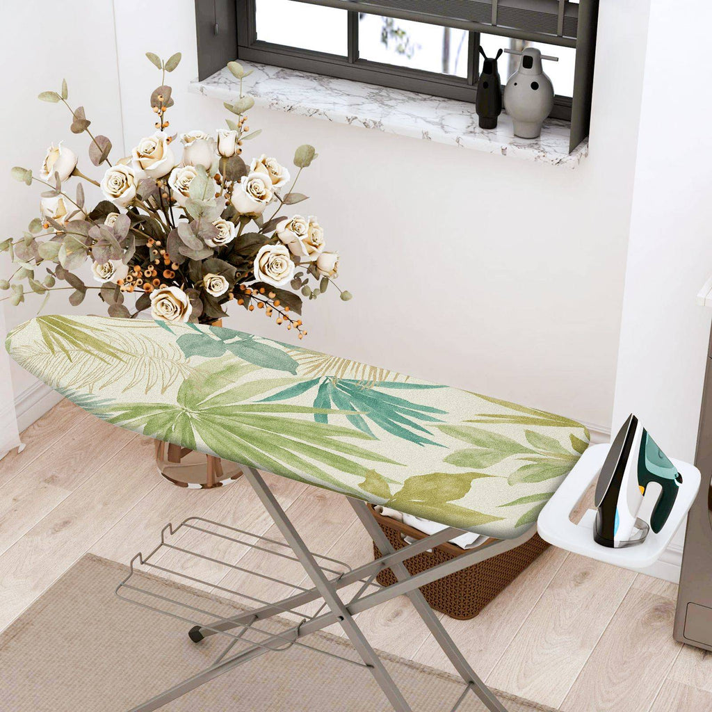 1-Piece Tropical Leaves Green  Ironing Board Cover, Universal Size, Without Board