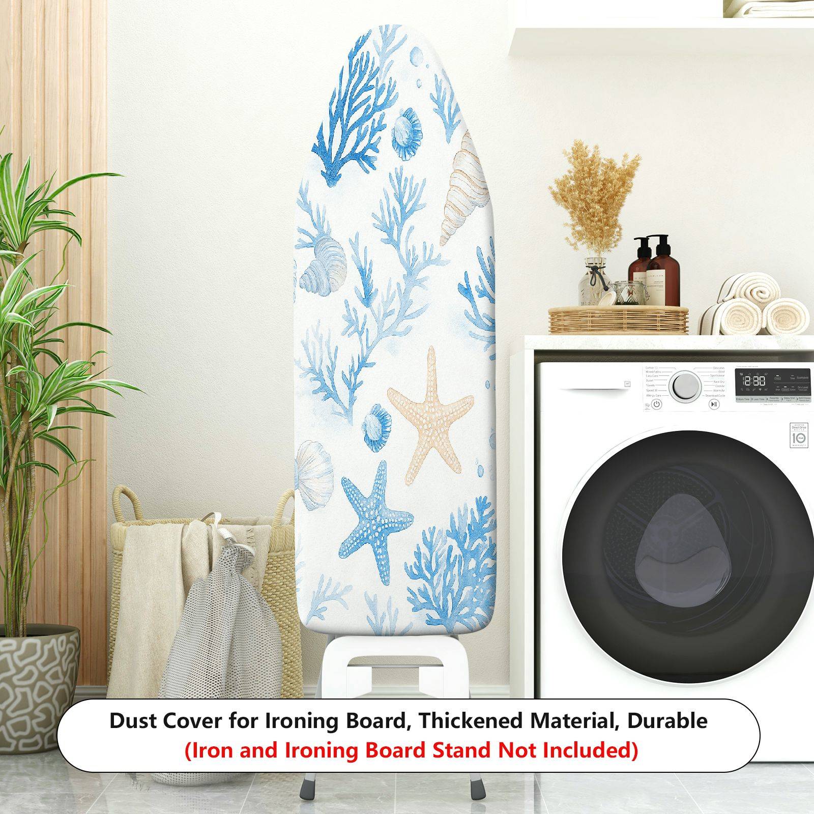 1-Piece Starfish Shell Coral  Ironing Board Cover, Universal Size, Without Board