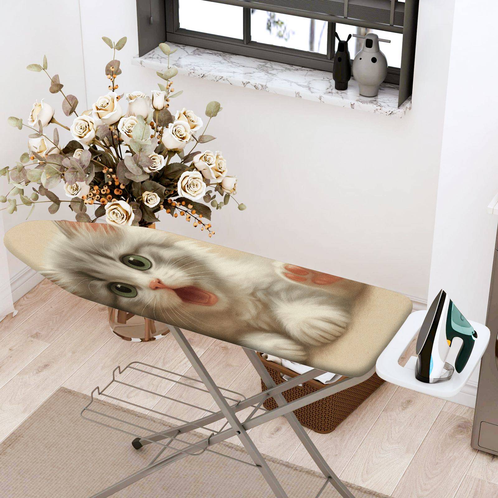 1-Piece Cute Cat  Animal  Ironing Board Cover, Universal Size, Without Board
