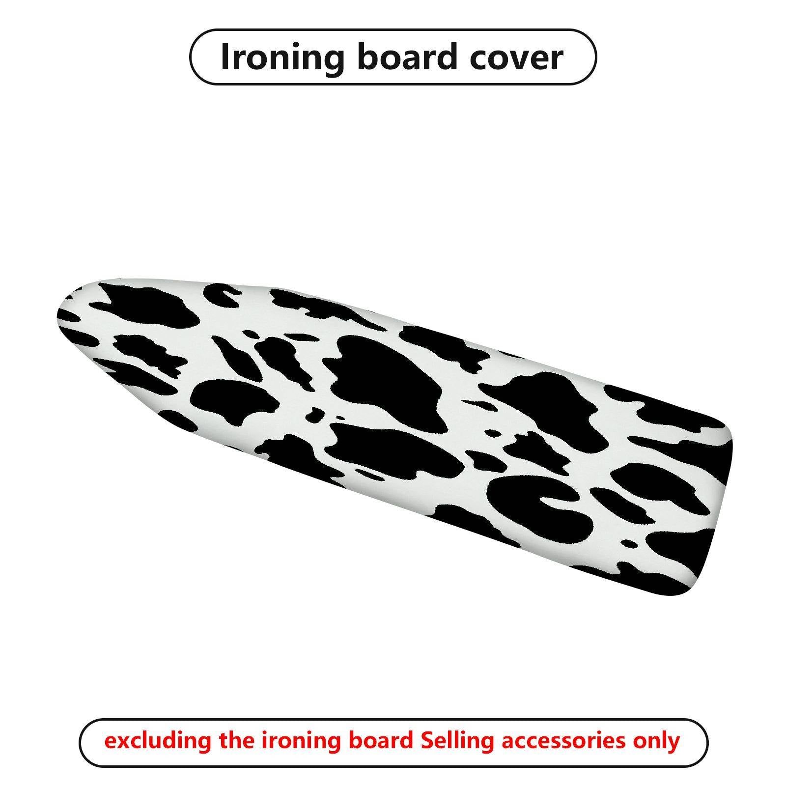 1-Piece Cow Print Pattern Black and White Animal  Ironing Board Cover, Universal Size, Without Board