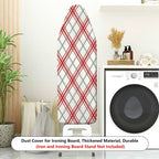 1-Piece Red Plaid Checkered Pattern Christmas  Ironing Board Cover, Universal Size, Without Board