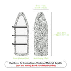1-Piece Floral Pattern Leaf Design Black and White  Ironing Board Cover, Universal Size, Without Board