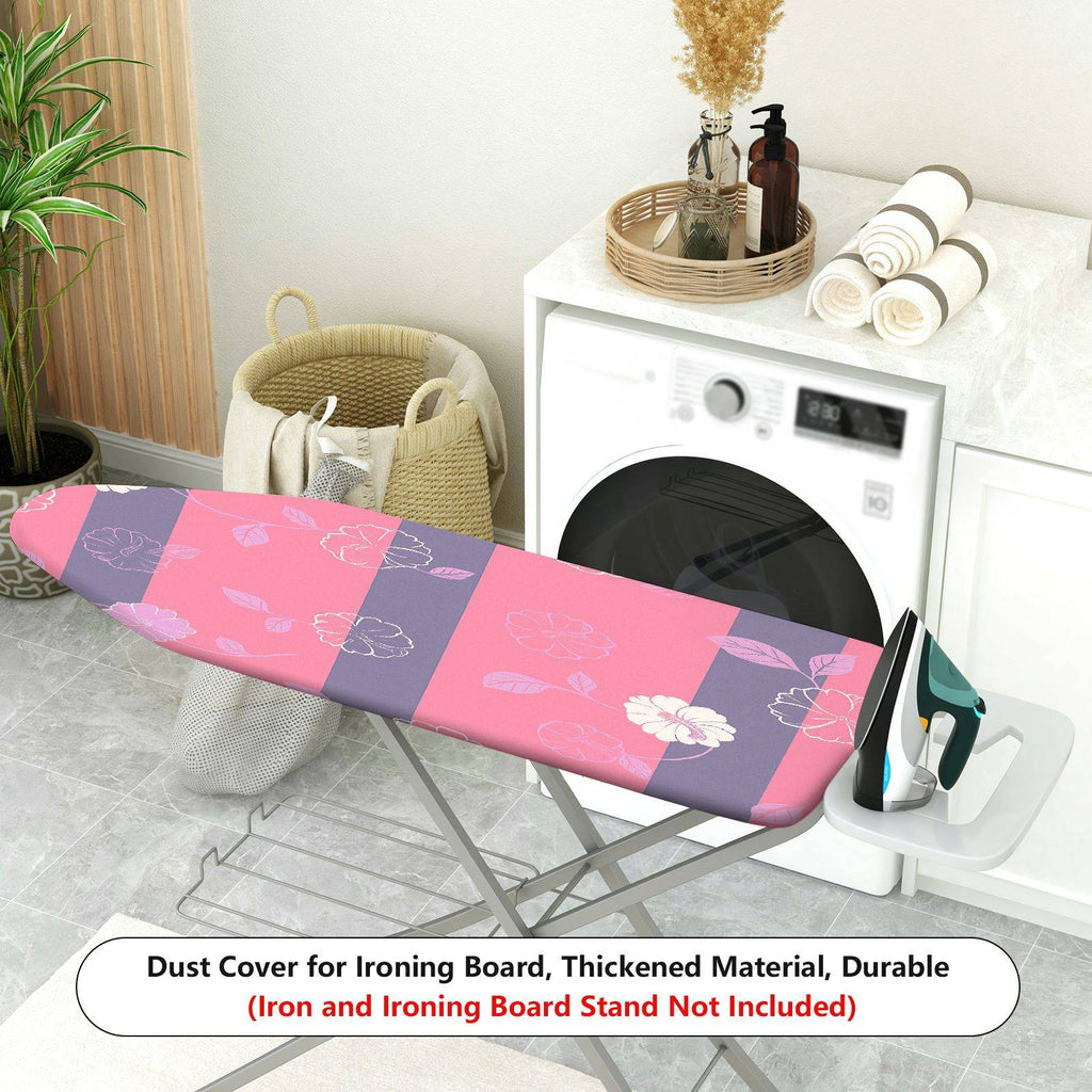 1-Piece Floral Striped Pink  Ironing Board Cover, Universal Size, Without Board