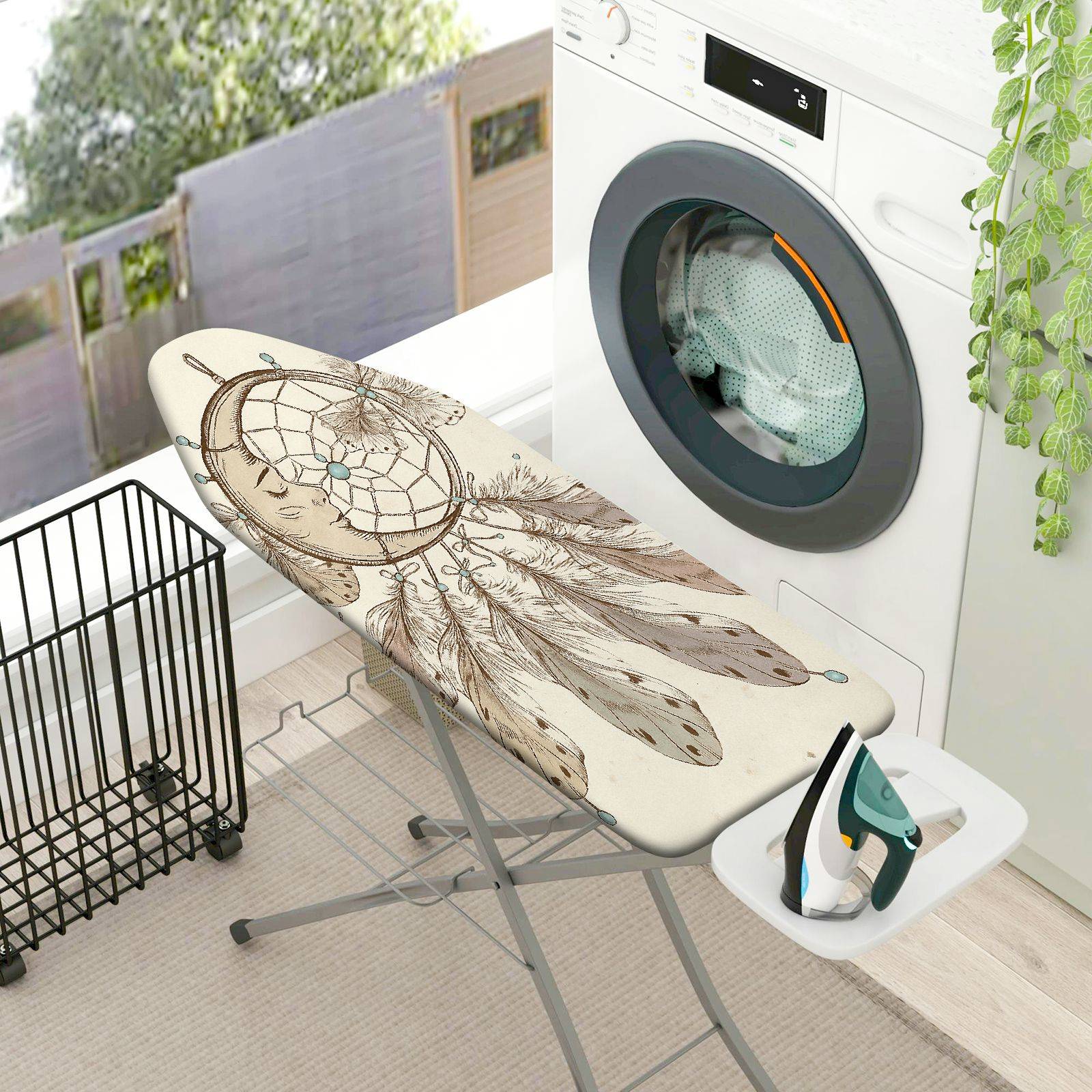 1-Piece Dreamcatcher Feather Bohemian  Ironing Board Cover, Universal Size, Without Board
