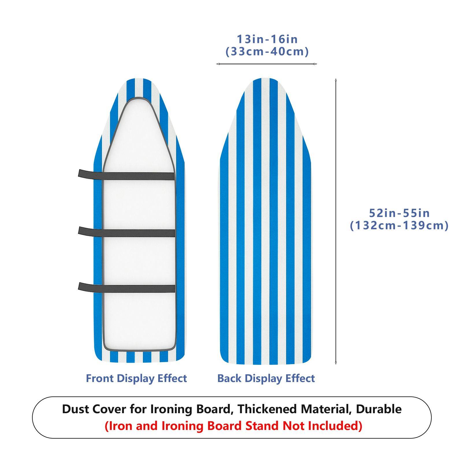 1-Piece Blue Striped Pattern Stylish Modern  Ironing Board Cover, Universal Size, Without Board