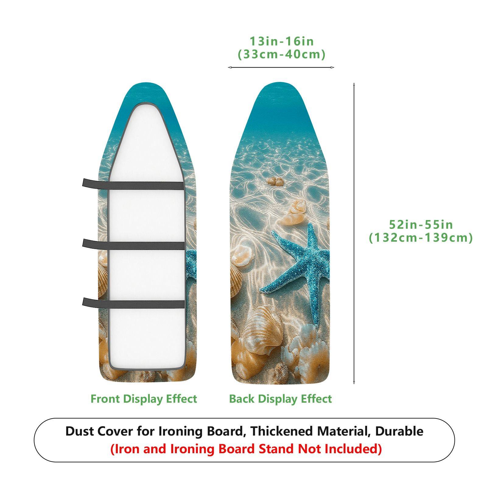 1-Piece Ocean Shell Starfish  Ironing Board Cover, Universal Size, Without Board