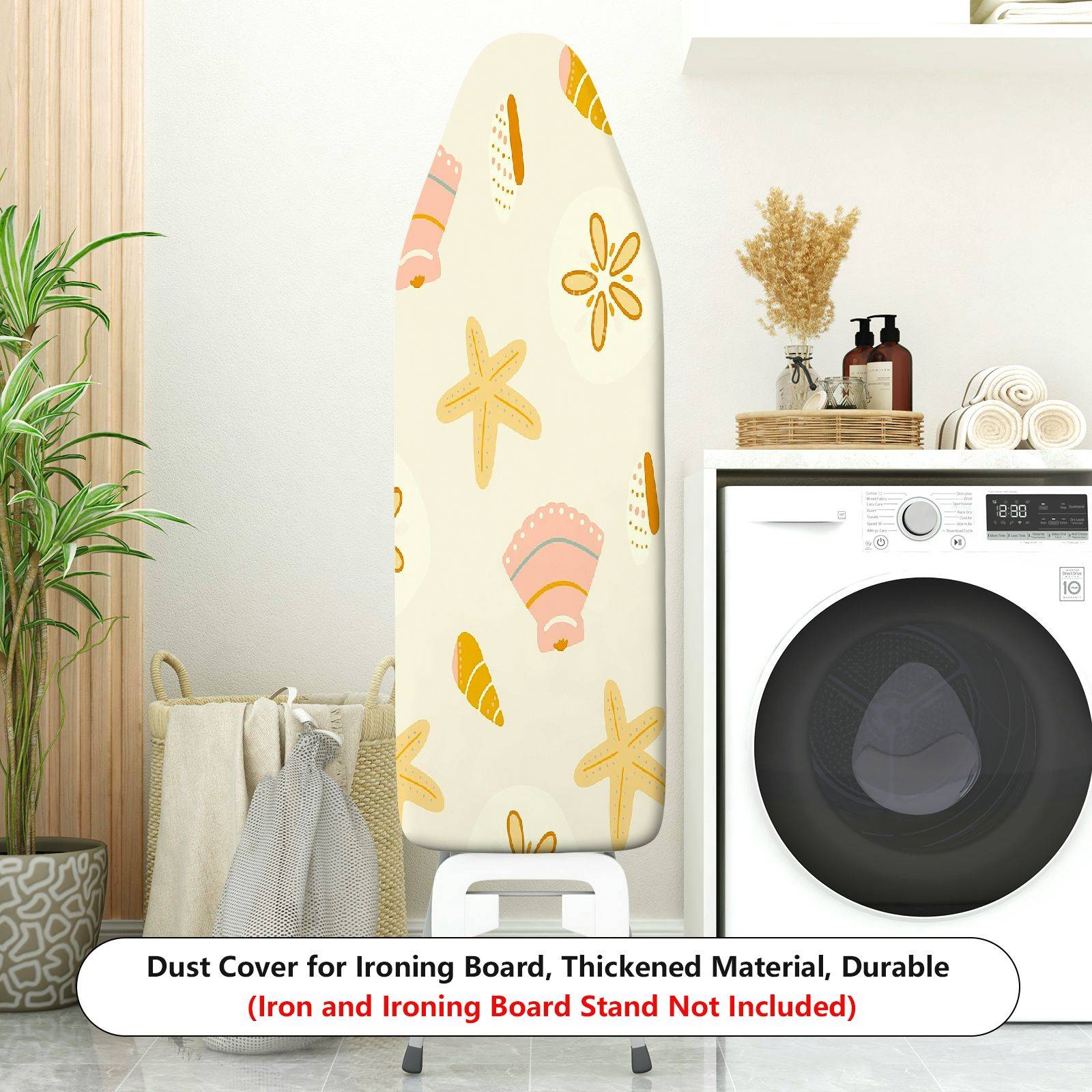 1-Piece Sea Shell Starfish Sand Dollar  Ironing Board Cover, Universal Size, Without Board
