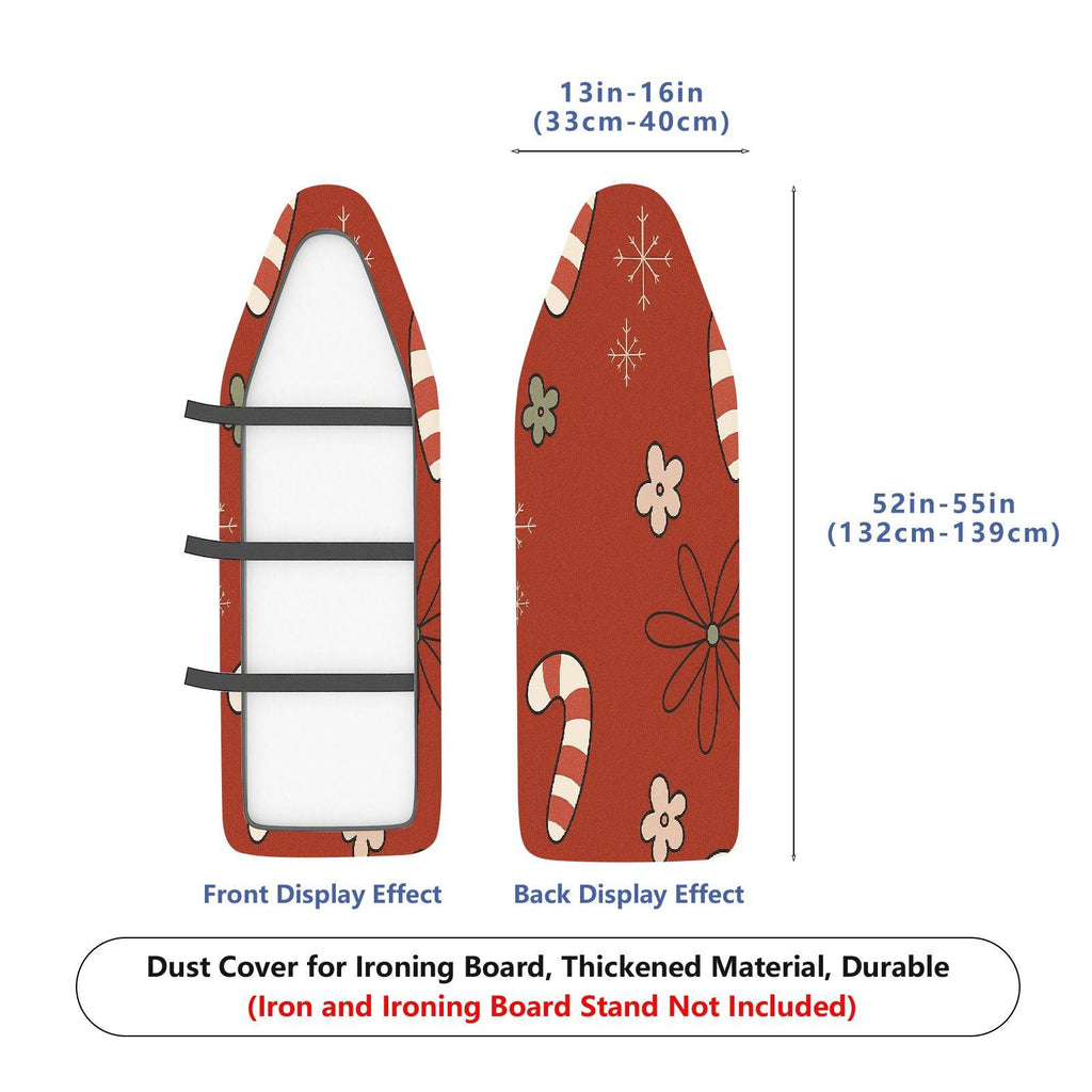 1-Piece Christmas Snowflake Candy Cane Flower  Ironing Board Cover, Universal Size, Without Board