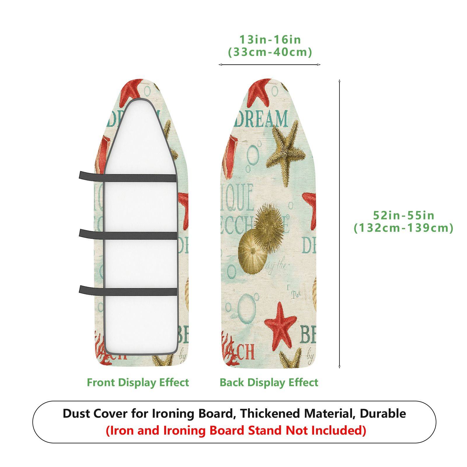 1-Piece Starfish Dream Beach  Ironing Board Cover, Universal Size, Without Board