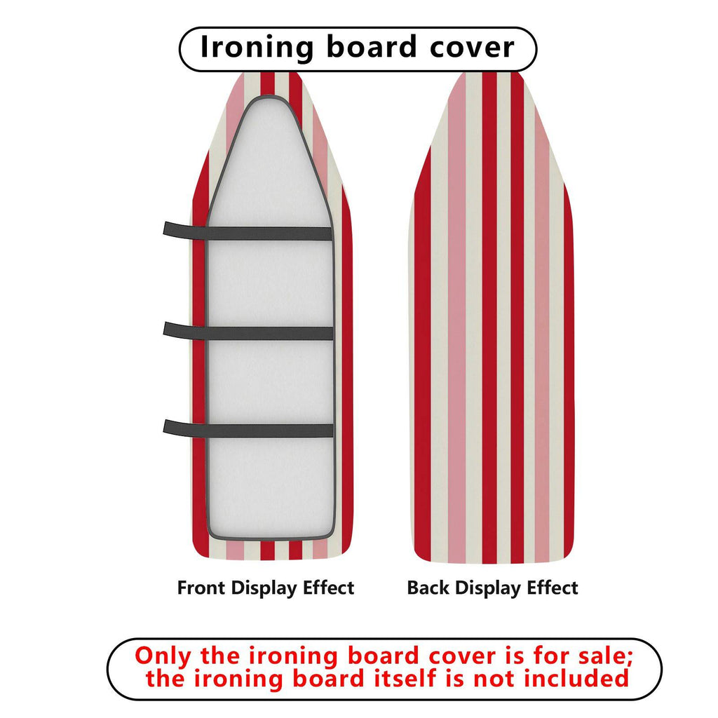 1-Piece Striped Pattern Red and White Modern  Ironing Board Cover, Universal Size, Without Board