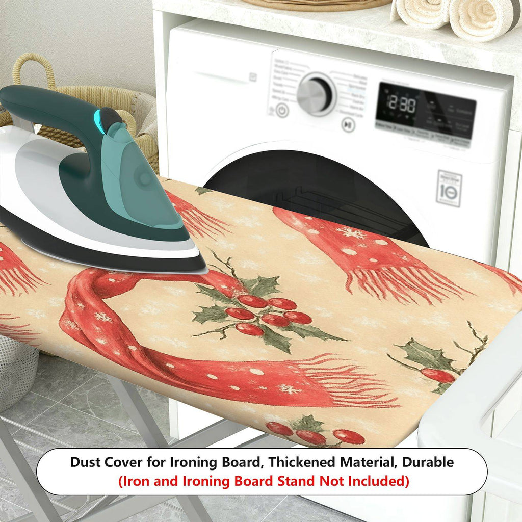 1-Piece Festive Christmas Scarf Holly  Ironing Board Cover, Universal Size, Without Board