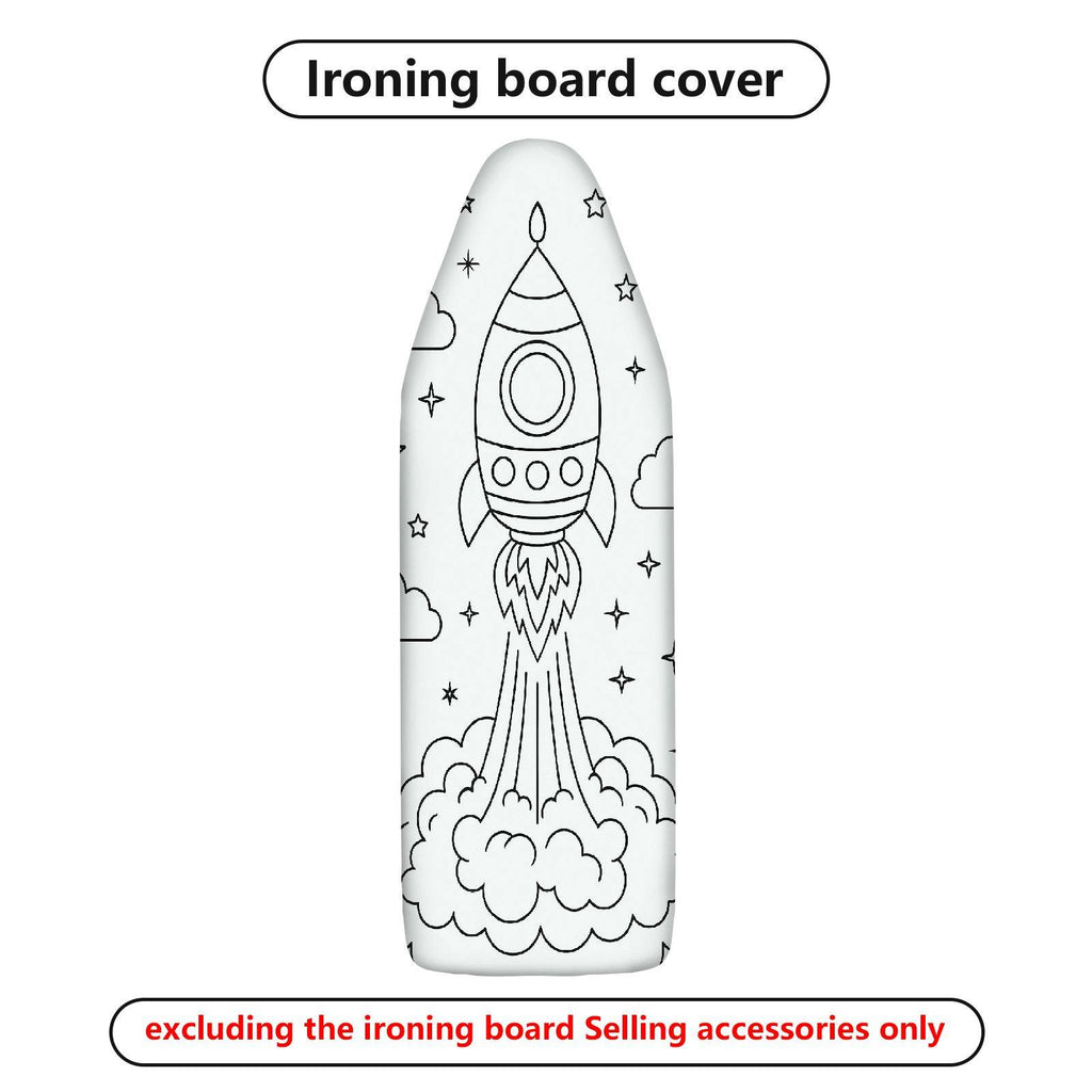 1-Piece Rocket Space Stars  Ironing Board Cover, Universal Size, Without Board