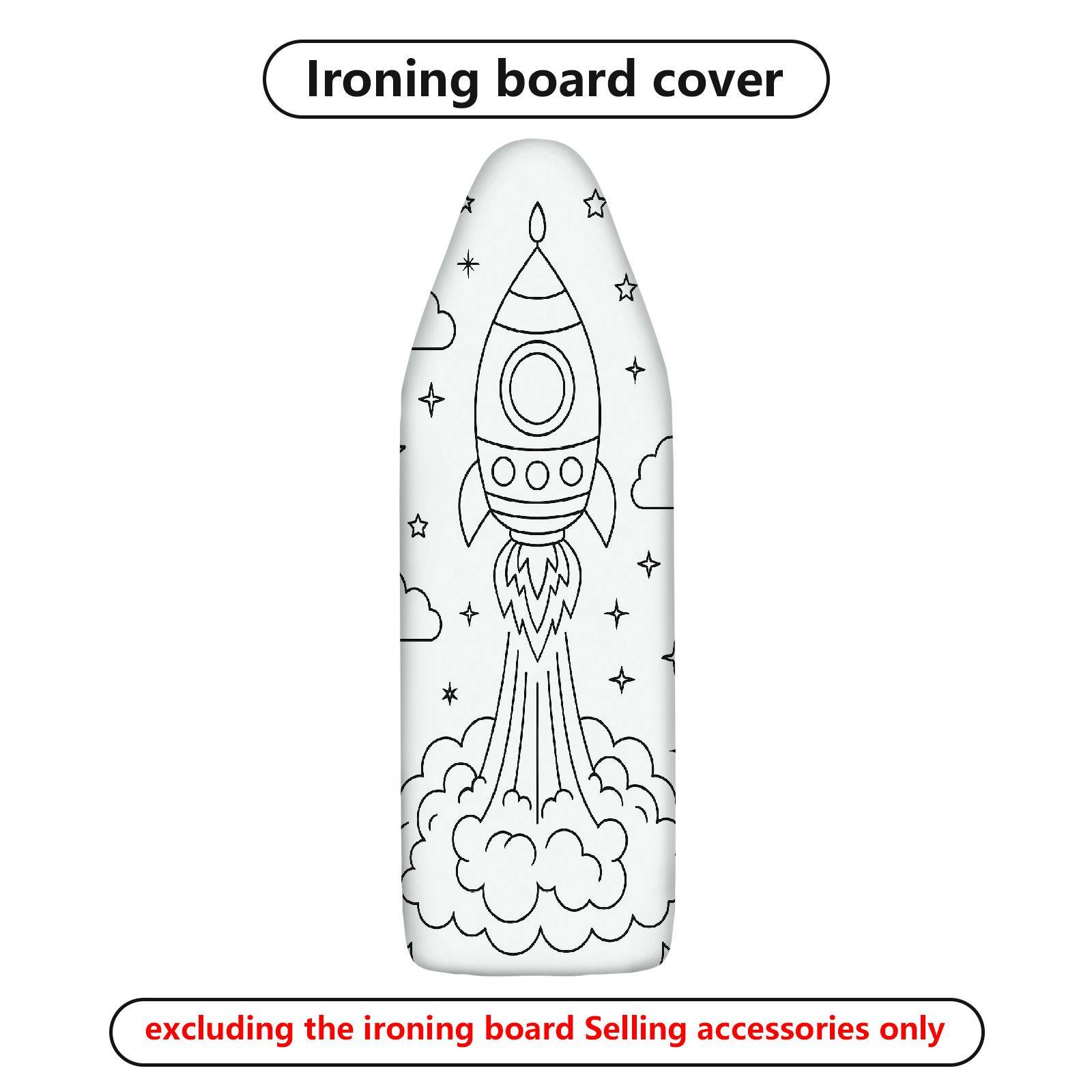 1-Piece Rocket Space Stars  Ironing Board Cover, Universal Size, Without Board
