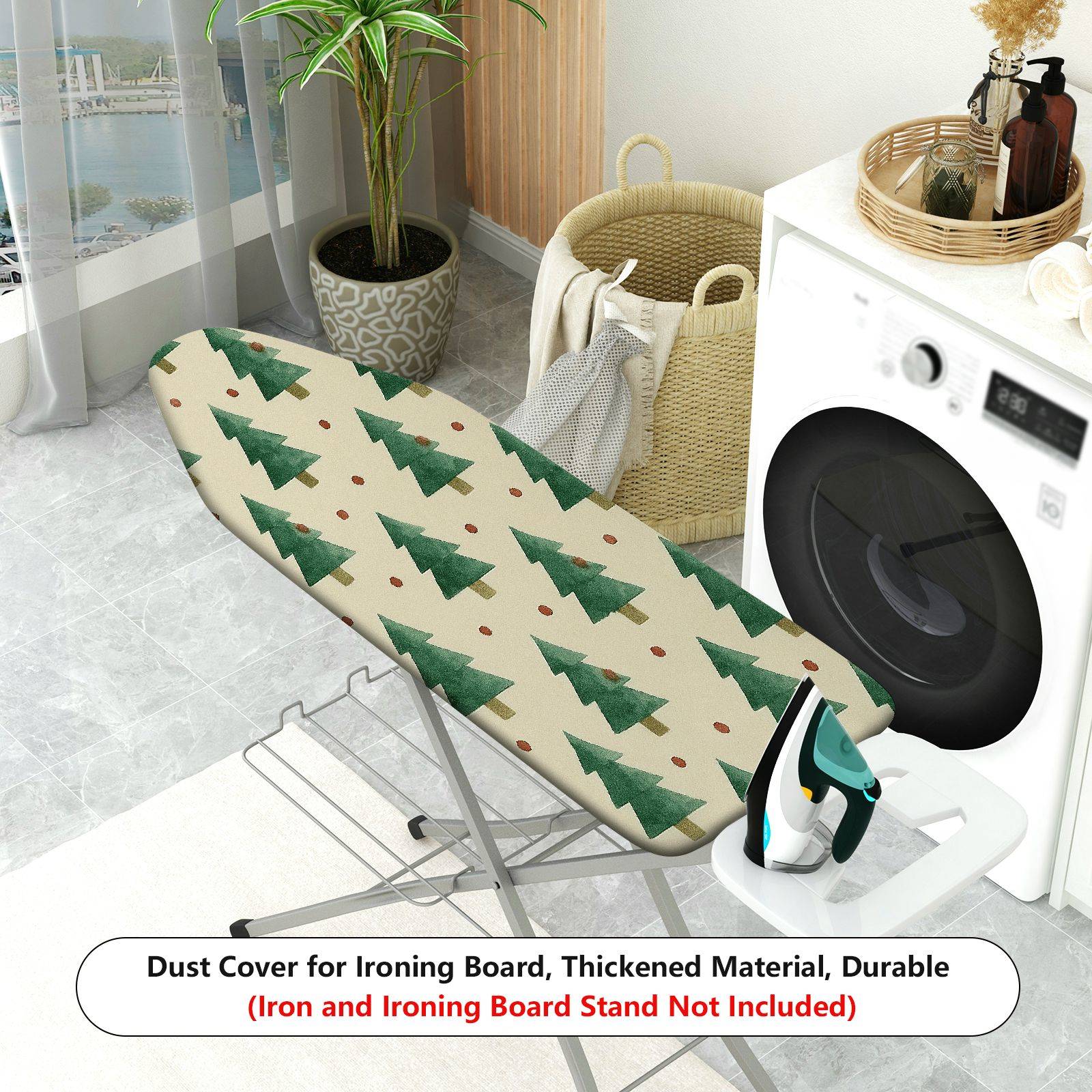 1-Piece Christmas Tree Pattern Decorative Printed  Ironing Board Cover, Universal Size, Without Board