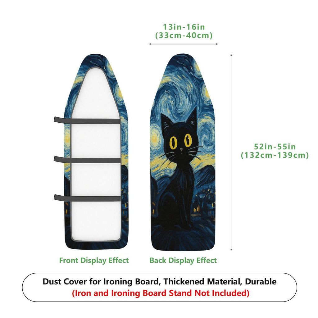 1-Piece Starry Night Cat Artistic  Ironing Board Cover, Universal Size, Without Board