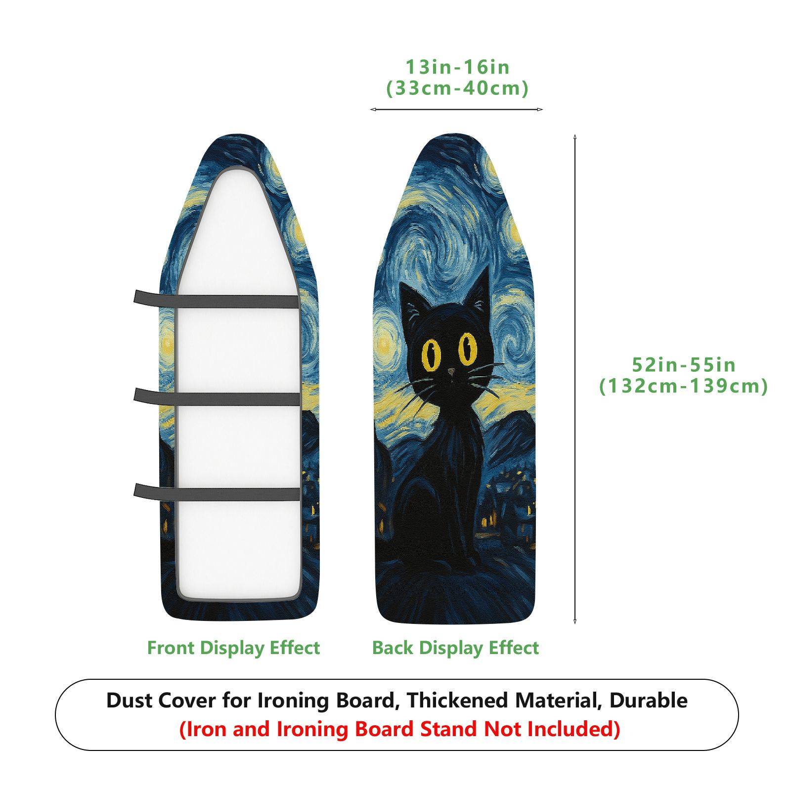 1-Piece Starry Night Cat Artistic  Ironing Board Cover, Universal Size, Without Board