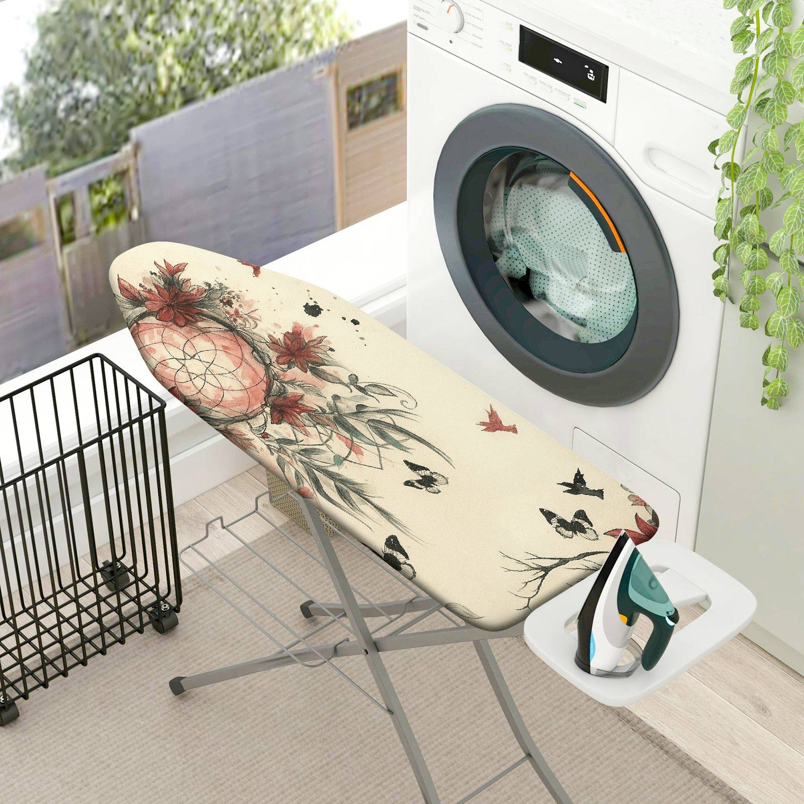 1-Piece Floral Dreamcatcher Butterfly  Ironing Board Cover, Universal Size, Without Board