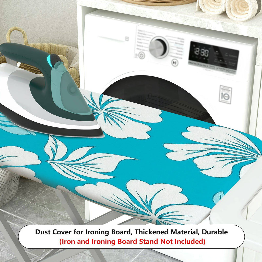 1-Piece Tropical Floral Leaves Blue  Ironing Board Cover, Universal Size, Without Board