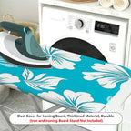 1-Piece Tropical Floral Leaves Blue  Ironing Board Cover, Universal Size, Without Board