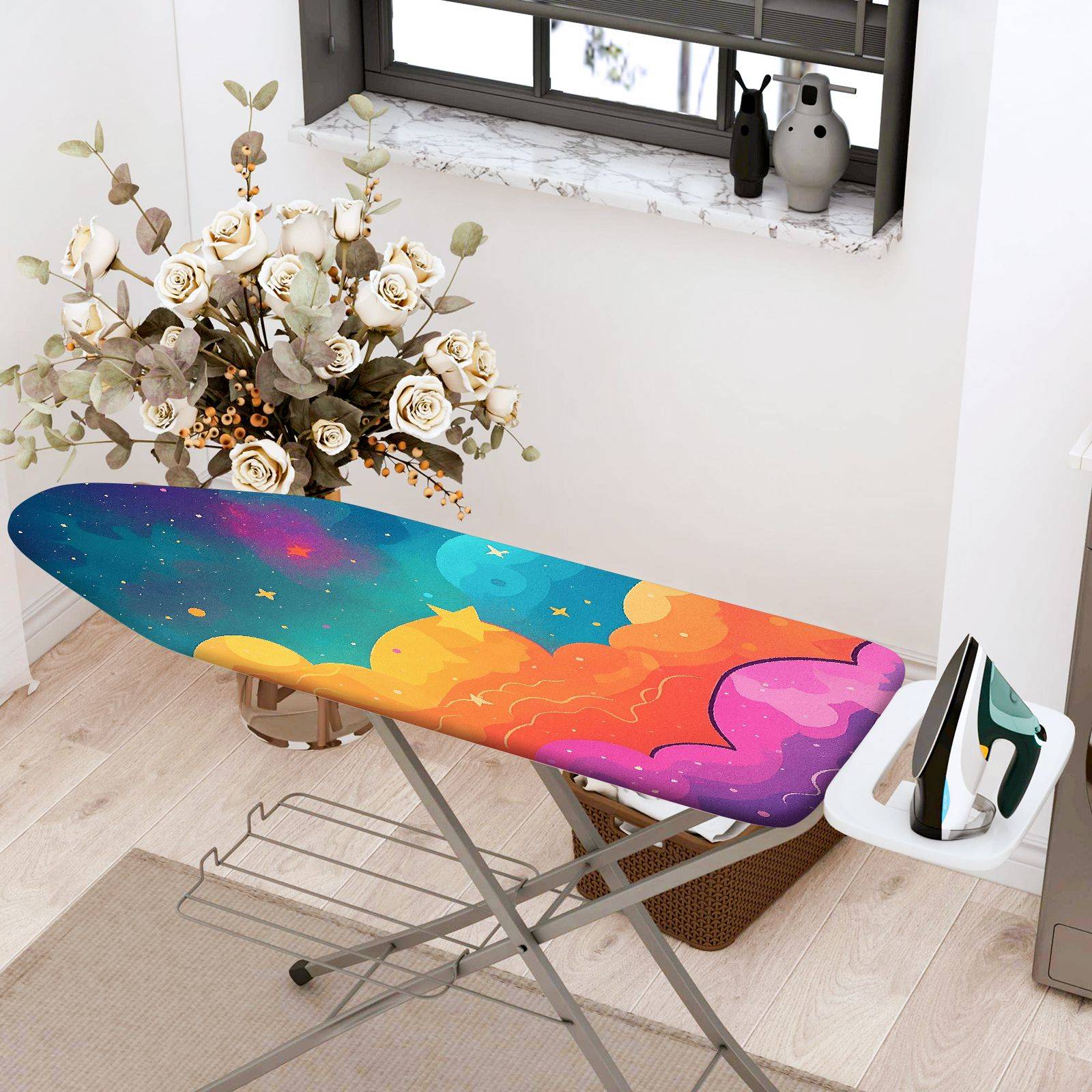 1-Piece Galaxy Cloud Star  Ironing Board Cover, Universal Size, Without Board